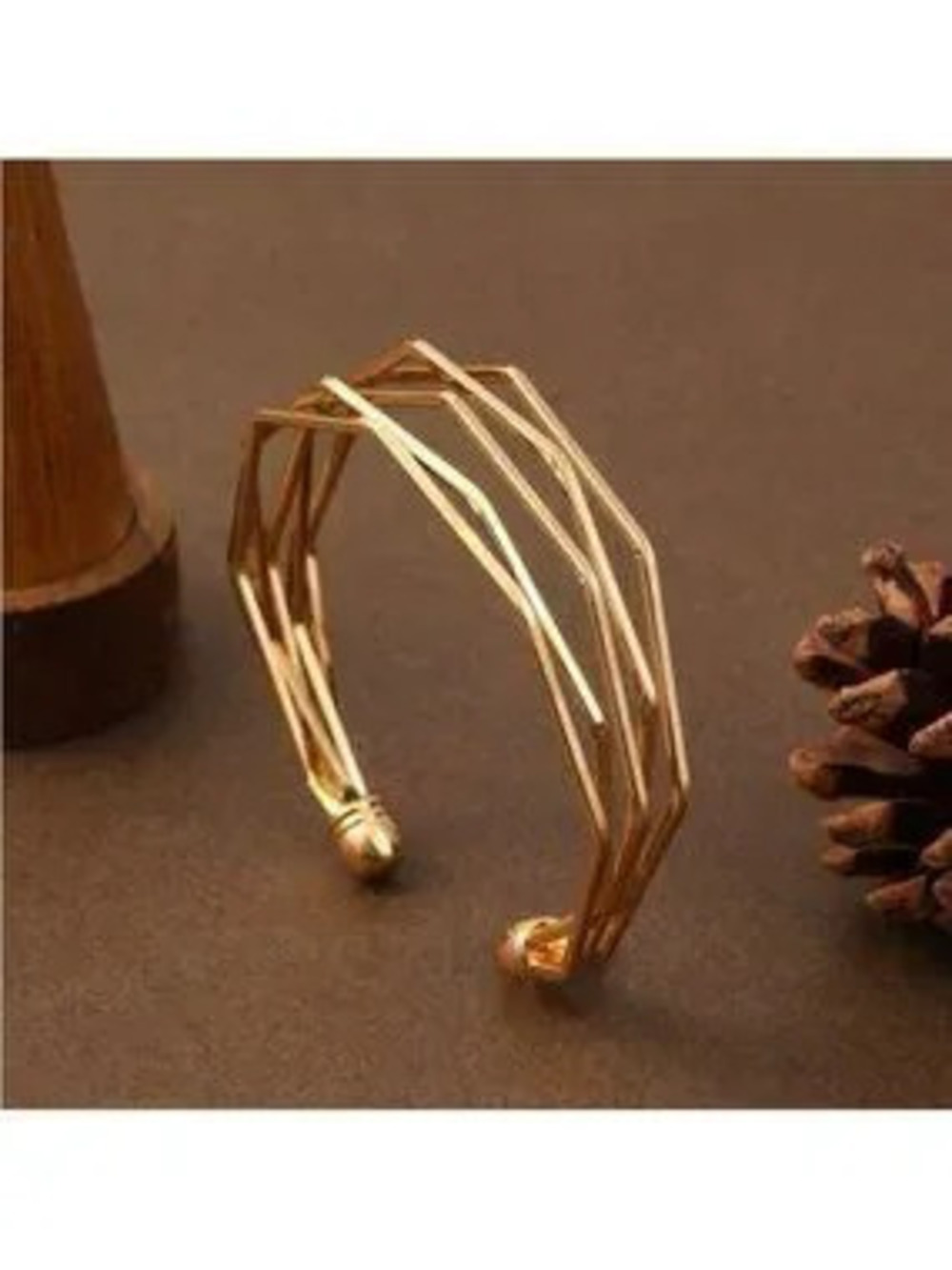 Gold Geometric Open Cuff Bracelet
